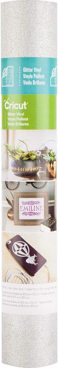 Cricut Glitter Vinyl 12"X48", 12 x 48, Silver