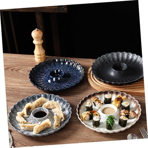 Plato Cerámico Angoily para Dumplings con Salsa Azul miniatura 7
