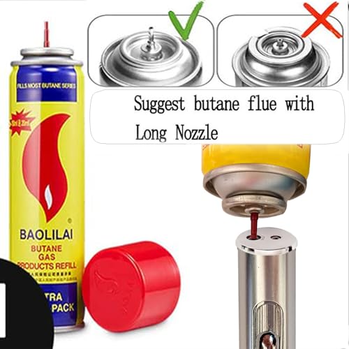 Encendedor de antorcha recargable 2 piezas plateado miniatura 6