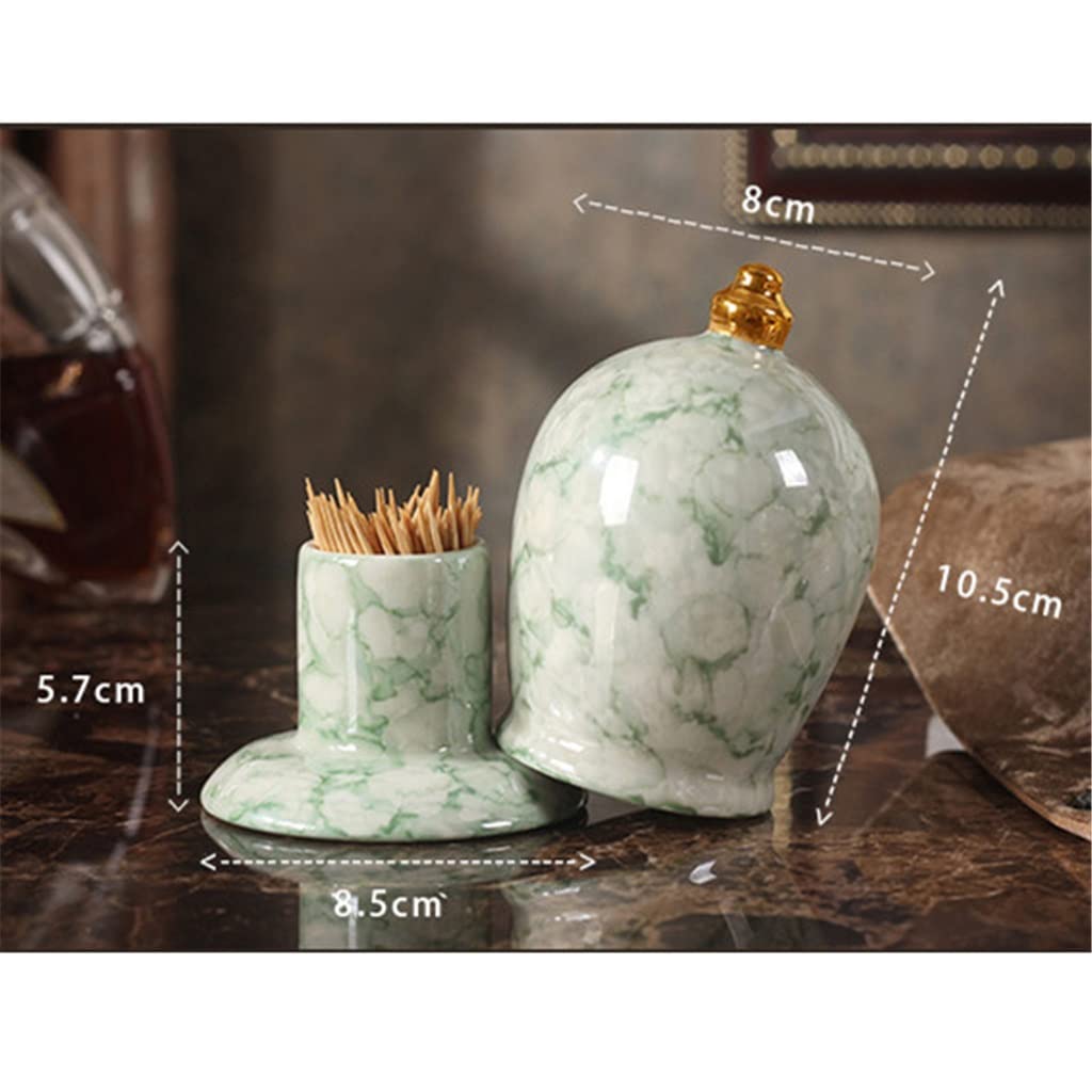 Scatola per stuzzicadenti Europea in Ceramica Barattolo per stuzzicadenti per la casa Decorazione della tavola da Pranzo del Soggiorno (Confezione da 3 Come Mostra)