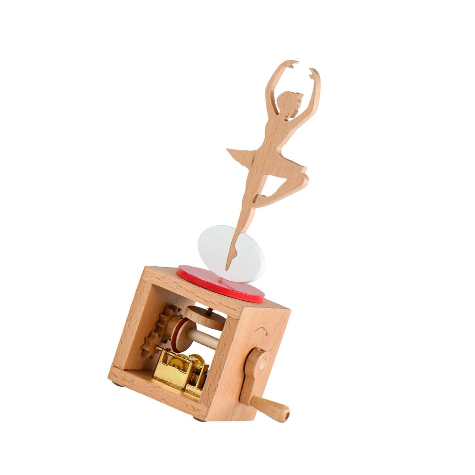 Carotoe Dance Hand Cranked Music Box Vintage Cartoon Animal Figurine Wood Musical Box Ornament For Home Decoration Decorative Music