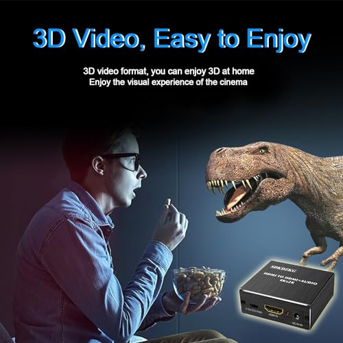 Image of 4K x 2K HDMI Audio Extractor Splitter,HDMI to HDMI Audio and Optical TOSLINK SPDIF Audio Converter Adapter with 3.5mm Stereo Audio Splitter Adapter,Black SDK-A78