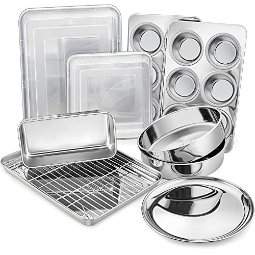 12-Piece Stainless Steel Baking Pans Set, P&P CHEF Kitchen Bakewa...