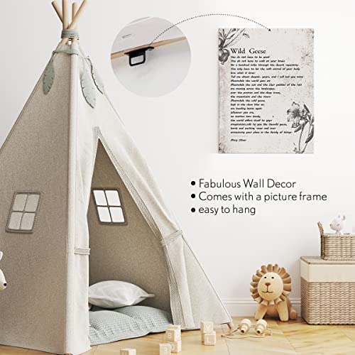 Wild Geese Poem Canvas Painting Framed Wall Art Decor For Living Room Bedroom, Retro Poem Canvas Poster Print Decorative Gift #TOP3