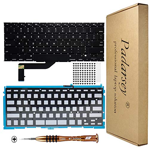 Padarsey New Replacement US Layout Backlit Keyboard Compatible for MacBook Pro 15