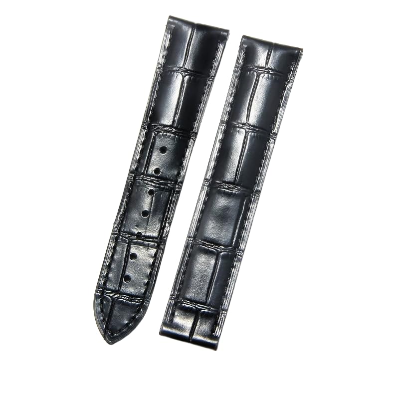 Soft & Durable Replacement Watch Strap Embossed Genuine Leather Watch Band for Omega Seamaster Diver 300M Aqua Terra Prestige