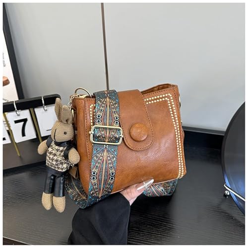 Bootara Bucket Bag, Bootara Women's Vintage Bunny Charm Bucket Bag Convertible Shoulder/Crossbody, Spacious Travel Tote2