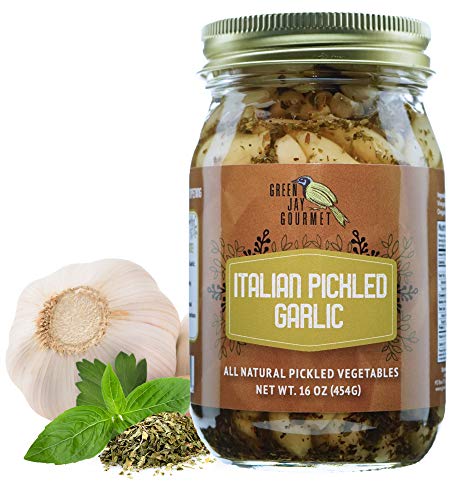 Green Jay Gourmet Pickled Garlic Cloves Italian 16 oz