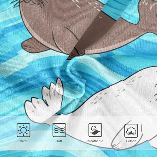 Cotton Girls Underwear Toddler Cute Cartoon Gray White Seals Blue Girl Panties Cute Bright Undies Kids Briefs 2t3