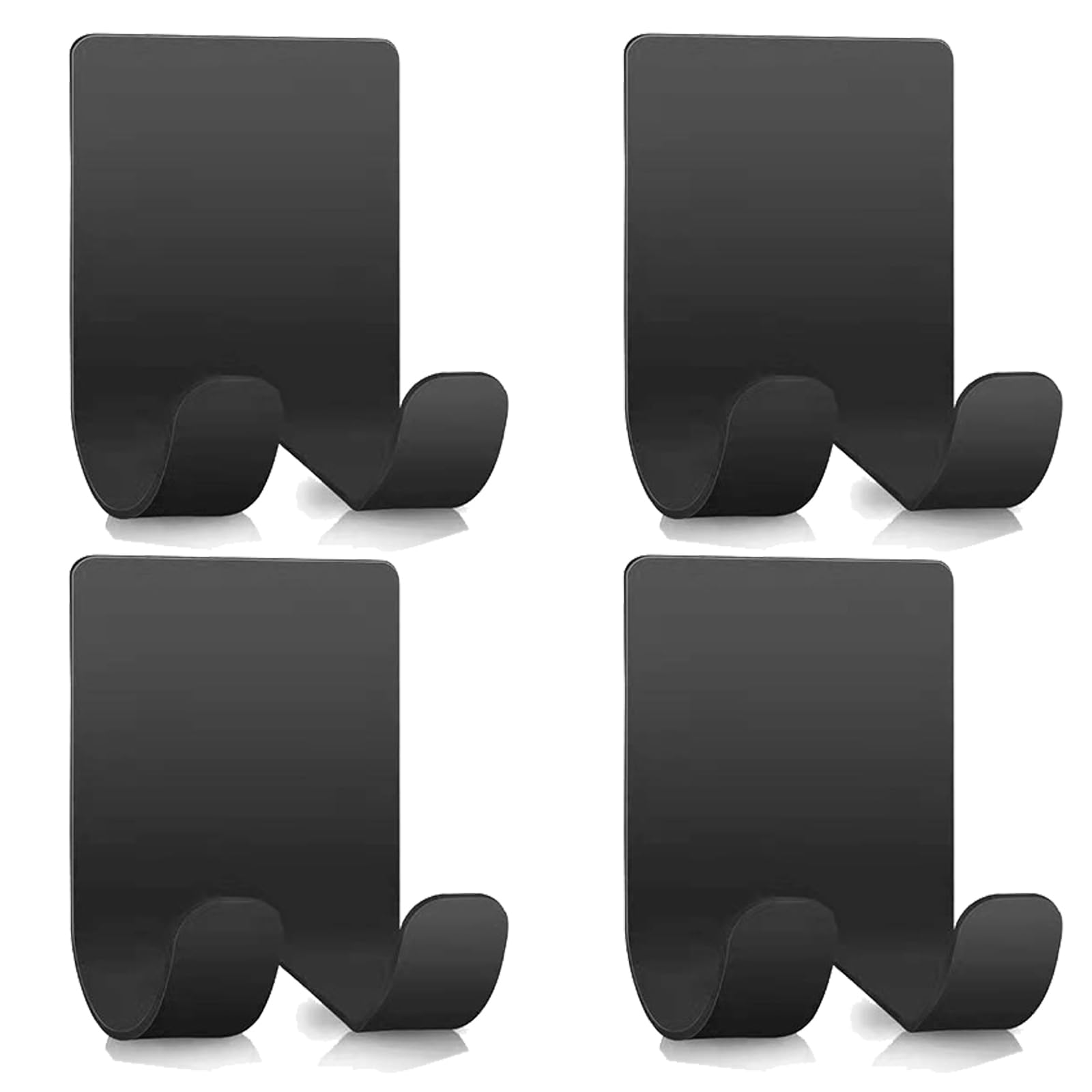 Ganchos Adhesivos de Alta Resistencia, Ganchos de Pared, Paquete de 4 Ganchos autoadhesivos de Metal de Acero Inoxidable con Capacidad de Carga de 3 kg, Soporte Doble for Armario, baño, Cocina y Sala