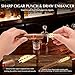 CIGARLOONG Cigar Punch Double Blade Sharp Drill Cigar Draw Enhancer Tool with Double Size Cigar Punch and Stainless Steel Twin Needle Comes in Gift Box (Black Grey)