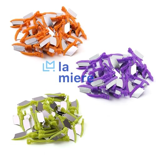 La Miere Dental Wedge Guard With Metal Plastic Knife Interproximal Plastic Wedge Stainless Steel Plate (40 Pcs/Box) (Small thumb #3