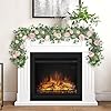 UXORSN 2PCS 12FT Artificial Eucalyptus Flower Garland With White