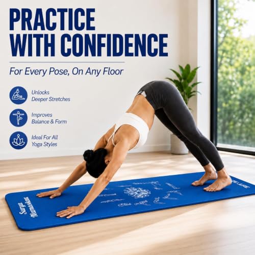 Image of De Jure Fitness Yoga Mat for Women and Men, 10mm Extra Thick Non-Slip NBR Exercise Mat for Yoga, Pilates, Gym & Floor Workouts - with Carry Strap - Virgo