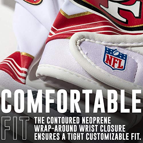 Franklin-Sports-San-Francisco-49ers-Youth-NFL-Football-Receiver-Gloves-Receiver-Gloves-For-Kids-NFL-Team-Logos-and-Silicone-Palm-Youth-ML-Pair