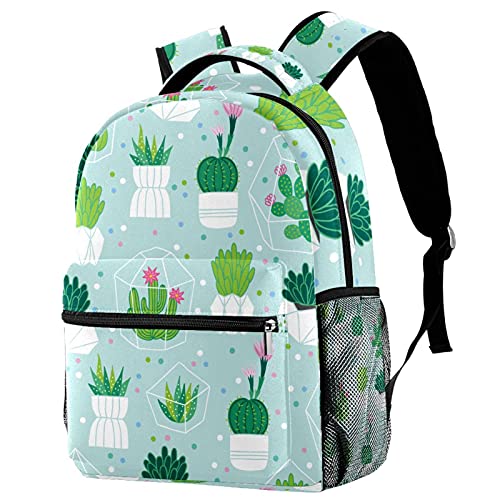 Mochila para portátil grande con diseño de cactus y bolsas de viaje cómodas