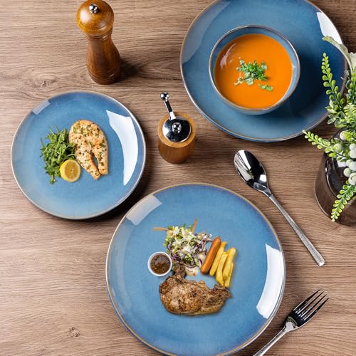 Image of GBHOME Dinnerware Sets For 8, 24Pcs Stoneware Plates and Bowls Sets, Dishwasher&Microwave Safe