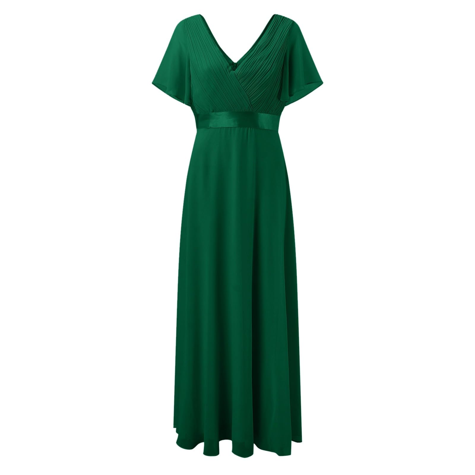 Vestido largo de gasa para mujer, talla grande, elegante, para invitada de boda, formal, dama de honor, fiesta, cóctel, noche, ocasión, ajuste curvado del Reino Unido