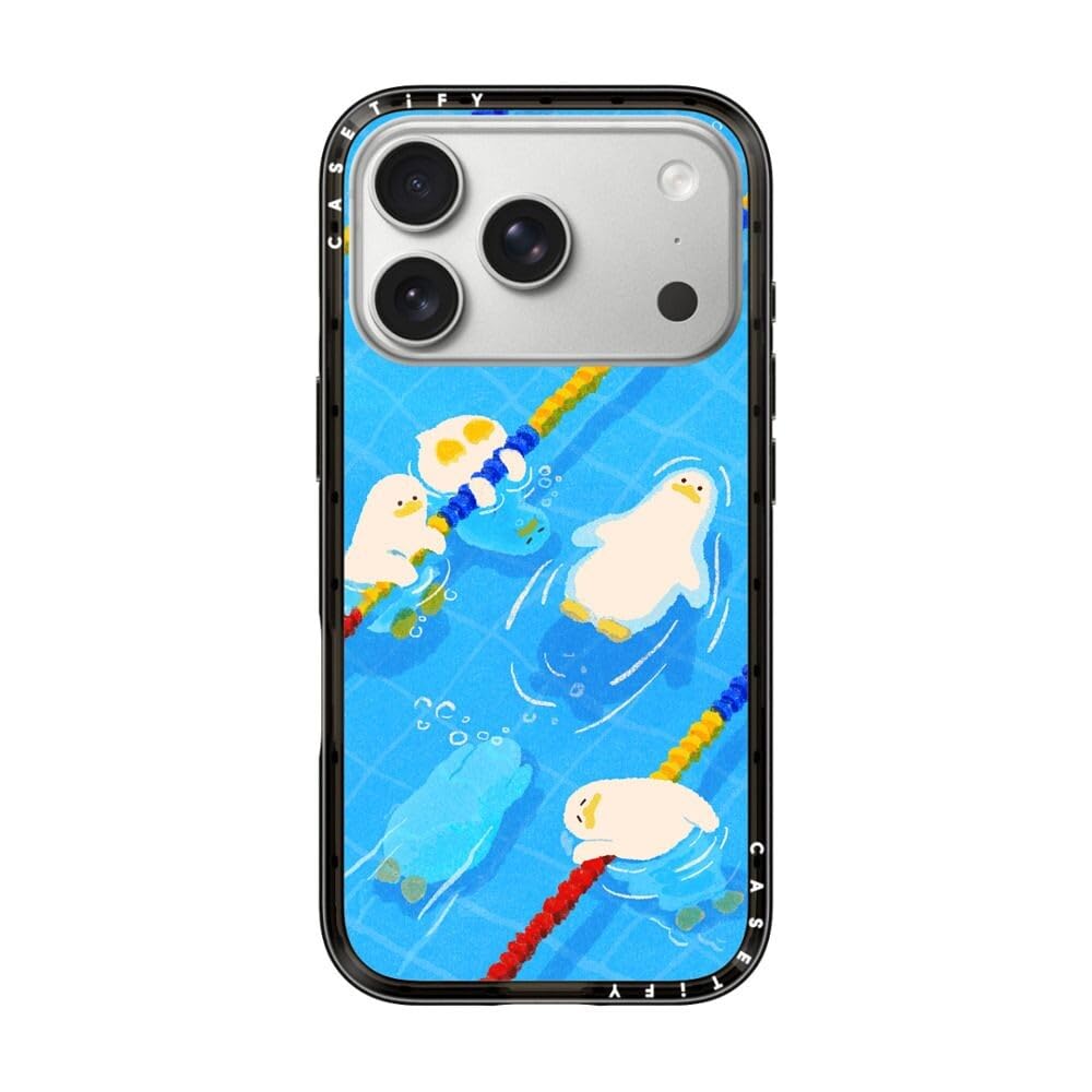 CASETiFY for iPhone 17 Pro Case - Compact Compatible with MagSafe | Slim and Sleek | 4ft. 2x Military Grade Drop Protection | POOL time | Black