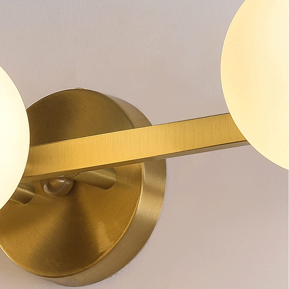 Lampade da Bagno Moderne, Lampade da Bagno G9 con Finitura Oro E Globo in Vetro Satinato, Lampade da Bagno in Rame per Soggiorno, Camera da Letto, Oro A 4 Luci, Oro A 3 Luci