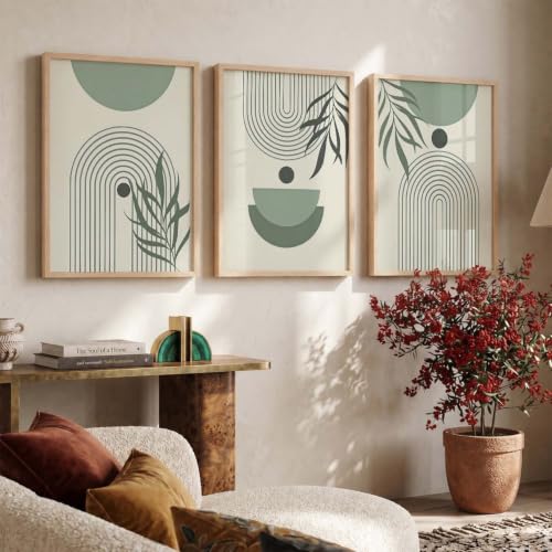 Image of kotart Aesthetic Boho Painting Wall Art Home Decoration Paintings With Frame For Living Room Bed Room Hotel Wall Decor Digital Reprint Set of 3
