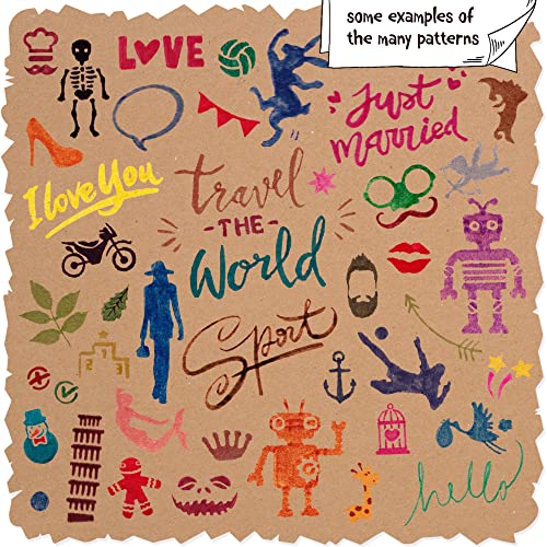 int!rend Pochoir Peinture - Lot de 26 Dessin Enfant et Adulte - Accessoire pour Bullet Journal , Scrapbooking , Album Photo - Image 7