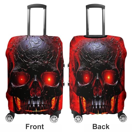 Black And Red Skull Travel Luggage Cover Anti-scratch Suitcase Cover Elastic Suitcase Protective Cover Fits 19-32 Inch Luggage L3