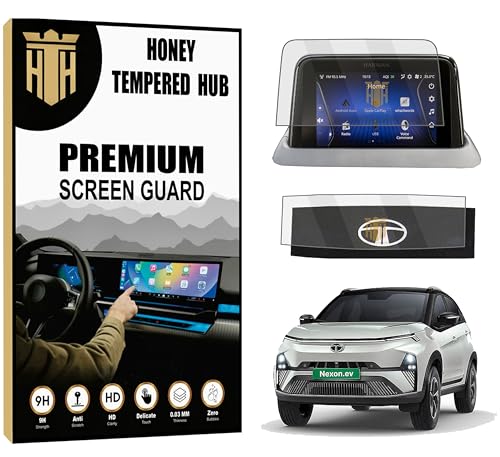 Image of Screen Guard for Tata Altroz, Nexon, Nexon EV, Harrier, Safari -Car Stereo Screen Protector, Full Coverage, HD Clear (Nexon.EV (7 INCH))