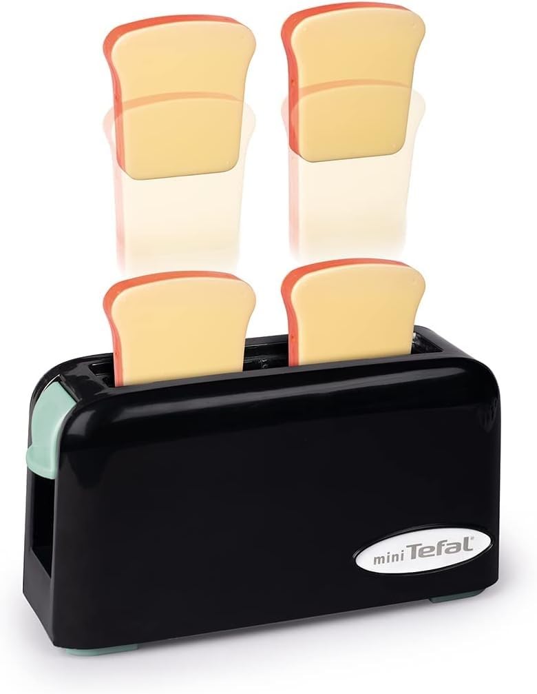 Smoby - Tefal Petit Déjeuner - Grille Pain Fonction Mécanique - Cafetière Express - Tasses + Cuillères - A Partir de 3 Ans