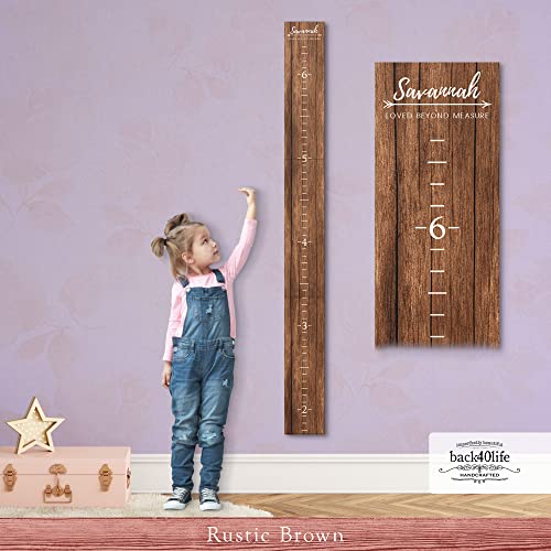 Farmhouse Style Wooden Kids Growth Chart Ruler for Boys and Girls