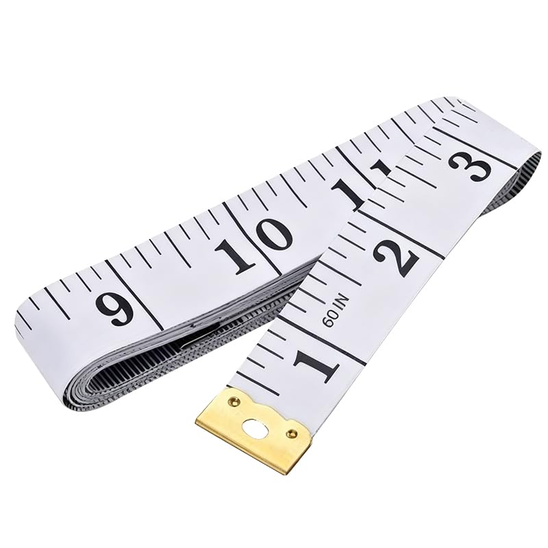 Soft Tape Measure Dual Scale Standard & Metric Measurements Tape Scale Body Measuring Tape for Weight Loss Tailor Craft Ruler 60 Inches (White)