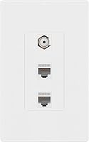 Vista 13 de ENERLITES Placa de pared sin tornillos con puerto y módulo de conector Keystone CAT6 RJ45, para multimedia de voz/datos y audio/video