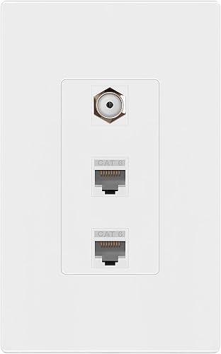 Miniatura 13 de ENERLITES Placa de pared sin tornillos con puerto y módulo de conector Keystone CAT6 RJ45, para multimedia de voz/datos y audio/video