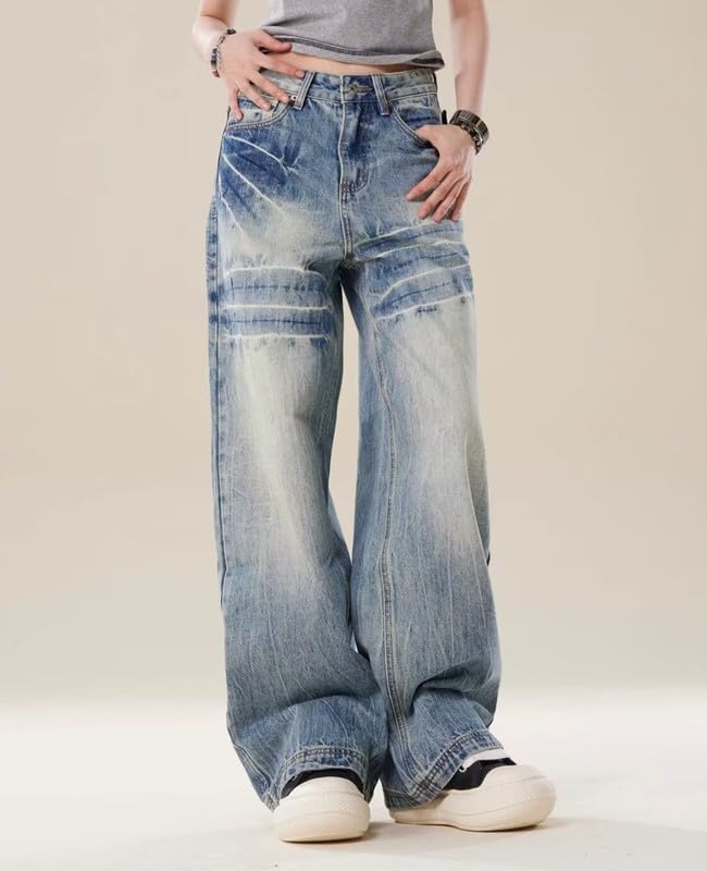 Baggy Jeans for Woman Men High Waisted Wide Leg Sweatpants Jeans Y2K Loose Denim Sweatpants Casual Clothes2