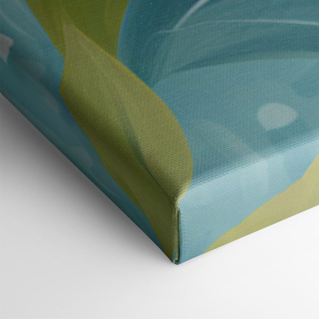 Canvas for Living room. A Tranquil Perch: The Vivid Contrast of a Blue Bird Amid Nature's Hues, 27 x 18 inch Canvas Wall Art - Ready to Hang - 69x46 cm (27x18 inch)
