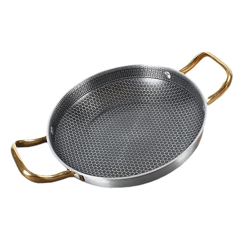 ULTECHNOVO Padella Antiderente in Acciaio Inossidabile con Design Nido d Ergonomico Leggera e Facile da Usare Compatibile con Induzione per Frittura Crostacei Quotidiana