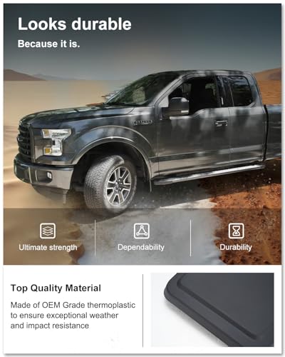 Image of Kiwi Master Mud Flaps for 2021-2026 Ford F-150 (Without Fender Flares), OEM Replacement # ML3Z-16A550-AA, ML3Z-16A550-BA, Heavy Duty Mud Guards, Front & Rear Splash Guards, No Drill, 4 Pcs Set