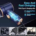 KMM Nettoyeur d'aspiration de voiture portatif, 19000Pa Nettoyant sous vide et Air Duster, 120W Aspirateur à main haute puissance avec LED Lumière et multi-buzzles pour la voiture, la maison, le bureau, l'animal