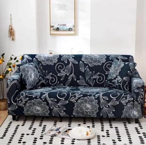 Image of HK 3 Seater Universal Elastic Sofa Cover | 360 Fully Covered Anti-Slip Washable Couch Cover Protector | 140 GSM Stretch Fit Polyester + Spandex Slipcover (180-230cm /SC-006-03)