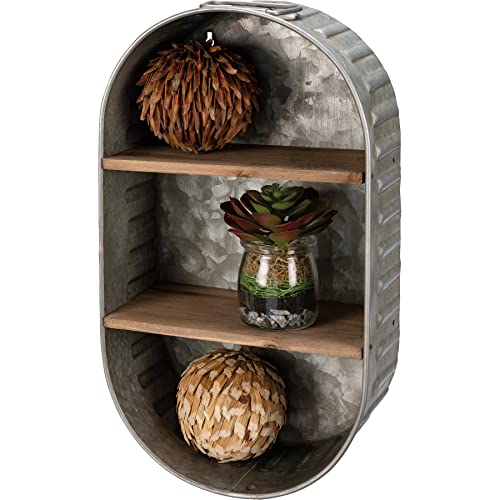 Primitives-by-Kathy-Washtub-Wooden-Double-Shelf-950-x-1725-x-450 Primitives by Kathy Washtub Wooden Double Shelf 950 x 1725 x 450