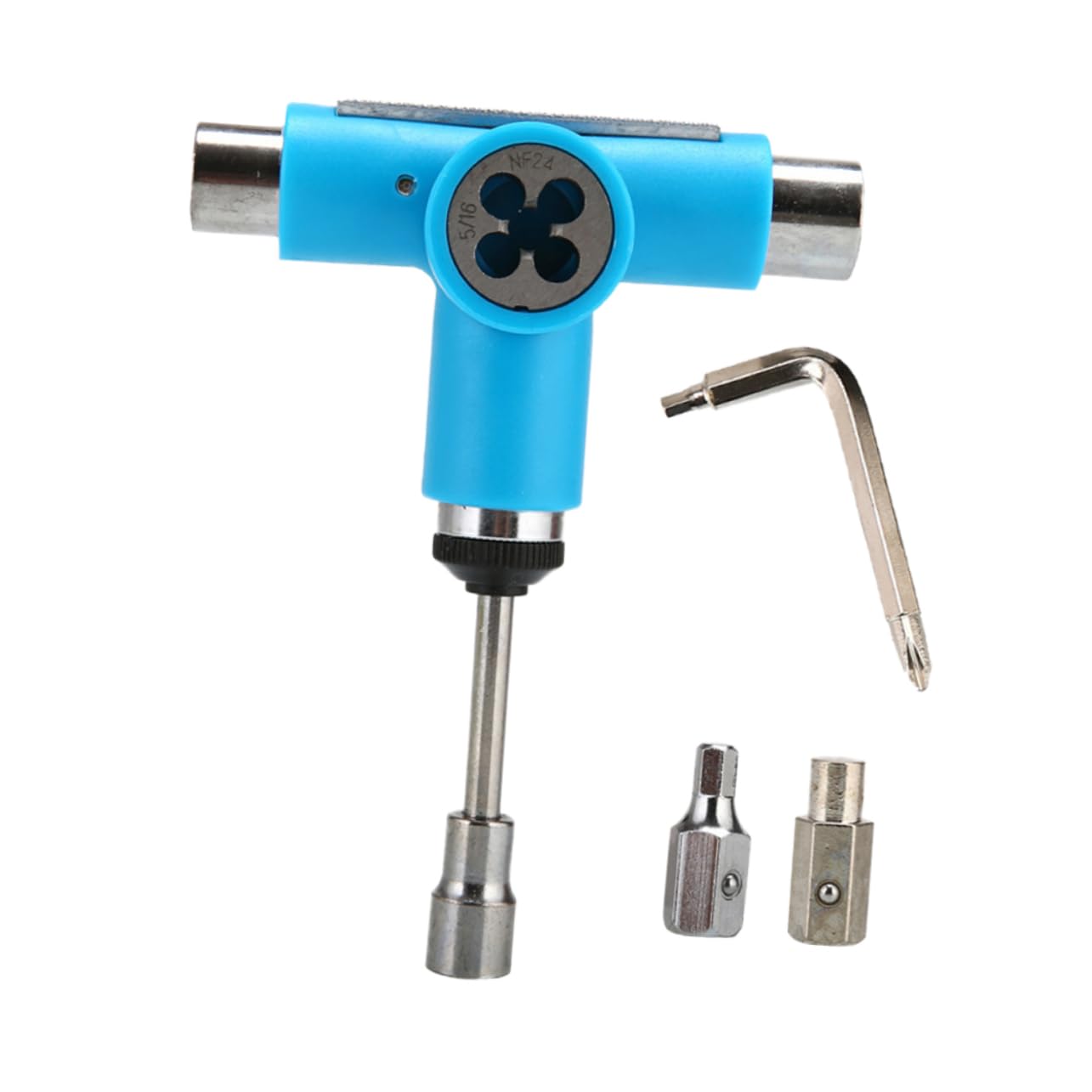 Mipcase One Portable T Tool Skate Tool Set for Skateboards and Mini Skateboards Lightweight Multifunctional Design for Easy The Blue