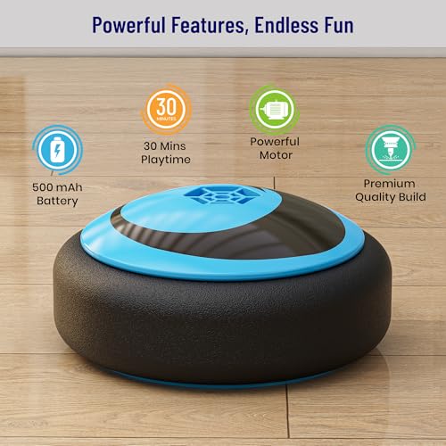 Image of Mirana Baby Air Ball | Hoverball Puck Toy for Kids & Toddlers | USB Rechargeable Type-C Battery Powered Football | Indoor Floating Hover Soccer Ball | Best Gift for Boys and Girls 2-10 Year (Blue)