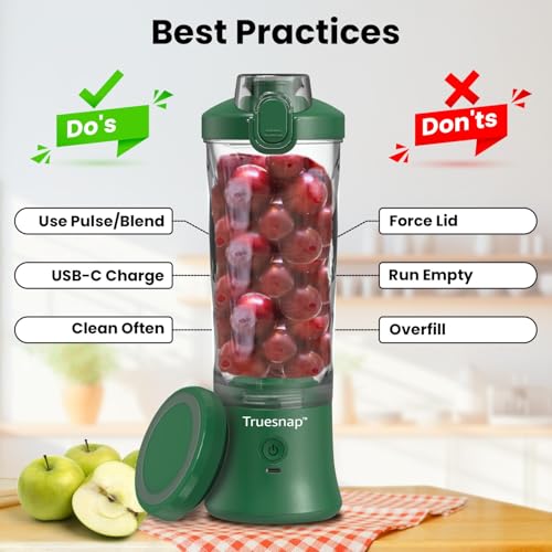 Image of BLITZ Portable Blender 600ml - ISI Approved | Made in India |Pulse & Blend Mode, 230W Motor, 6-Blade, Leakproof Lid - Mixer for Smoothies, Protein Shakes, Gym, Office (Olive Green)