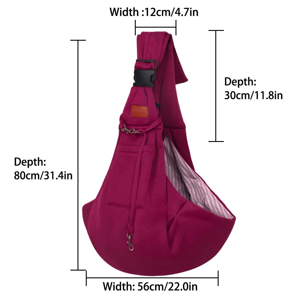 FDJASGY Small Dog Sling Cat Carrier Adjustable Strap Hands Free Reversible Pet Puppy Travel Bag Backpack for Outdoor Travel