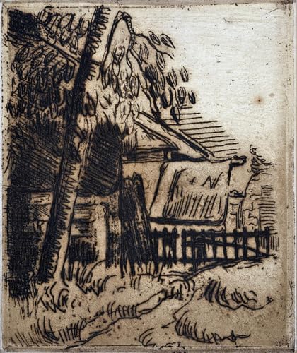 Impresión en lienzo de la Casa en Auvers de Cézanne, lámina artística vertical de 60x90cm
