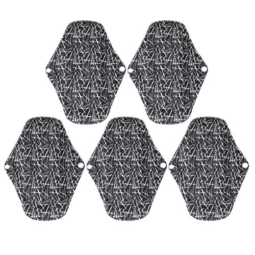 EXCEART 5 Pcs Almofadas SanitÃ¡rias de CarvÃ£o de Bambu Pano SanitÃ¡rio ReutilizÃ¡vel LavÃ¡vel Forro