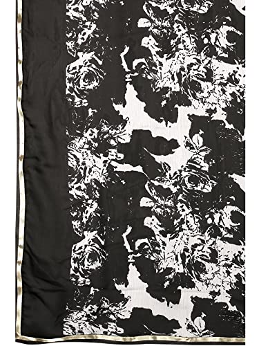 Image of SIRIL Women's Lace & Printed Chiffon Saree with Unstitched Blouse Piece