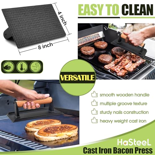 HaSteeL Griddle Accessories Kit of 16, Professional Stainless Steel Griddle Spatula Tools in Storage Bag, Heavy Duty Metal Spatulas/Chopper/Burger Press/Melting Dome for Teppanyaki Flat Top BBQ Grill