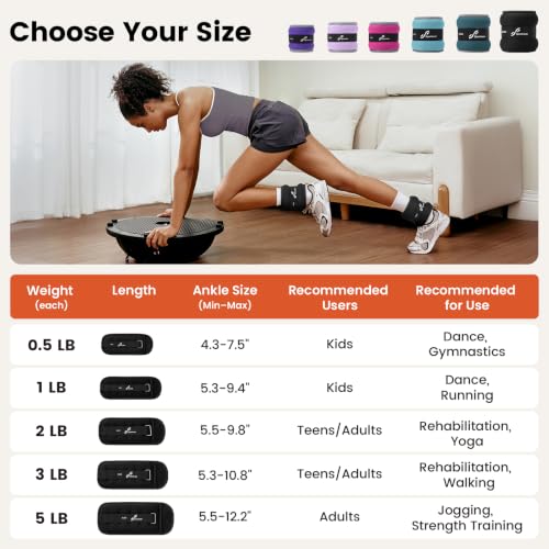 Image of Sportneer Ankle Weights Wrist Weights Pair of 1 /2 /4 /6 /10 LBS for Men Women Kids Strength Training Wrist and Ankle Weights Set with Reflective Strips for Dancing Running Walking Fitness Workout Gym