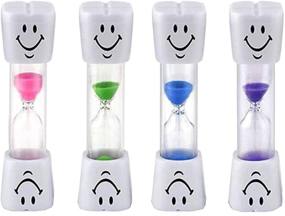 4 Pcs Toothbrush Timer, Hourglass 3 Minutes, Sand Timer, Smile Hourglass Timer for Kids, Suitable Toothpaste